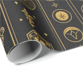 Schwarzes Gold Sternzeichen (1) Geschenkpapier (Rolleneckpunkt)