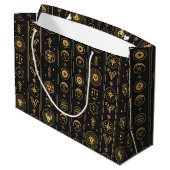Schwarzes Gold Sternzeichen (1) Große Geschenktüte (Rückseite Schrägansicht)