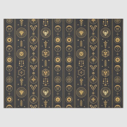 Schwarzes Gold Sternzeichen (1) Seidenpapier (Vorderseite)