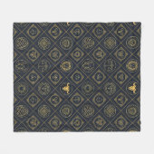 Schwarzes Gold Sternzeichen (2) Fleecedecke (Vorderseite (Horizontal))
