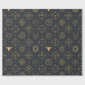 Schwarzes Gold Sternzeichen (2) Geschenkpapier (Flach)