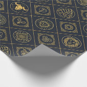 Schwarzes Gold Sternzeichen (2) Geschenkpapier (Ecke)