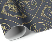 Schwarzes Gold Sternzeichen (2) Geschenkpapier (Rolleneckpunkt)