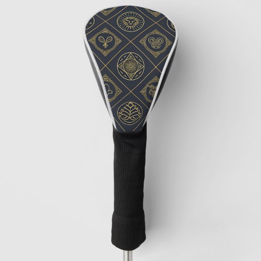Schwarzes Gold Sternzeichen (2) Golf Headcover (Vorderseite)