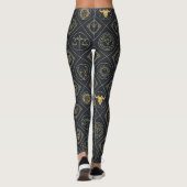 Schwarzes Gold Sternzeichen (2) Leggings (Rückseite)