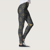 Schwarzes Gold Sternzeichen (2) Leggings (Rechts)