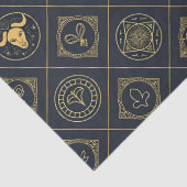 Schwarzes Gold Sternzeichen (2) Seidenpapier (Detail)