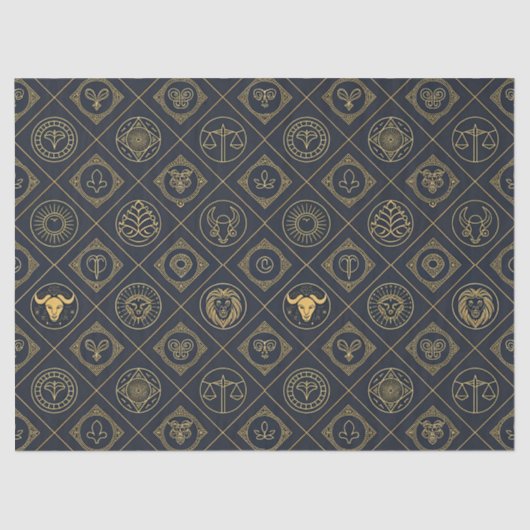 Schwarzes Gold Sternzeichen (2) Seidenpapier (Vorderseite)