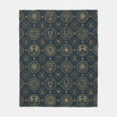 Schwarzes Gold Sternzeichen (3) Fleecedecke (Vorderseite)