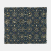 Schwarzes Gold Sternzeichen (3) Fleecedecke (Vorderseite (Horizontal))