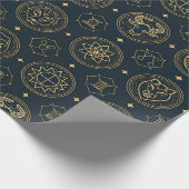Schwarzes Gold Sternzeichen (3) Geschenkpapier (Ecke)