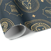 Schwarzes Gold Sternzeichen (3) Geschenkpapier (Rolleneckpunkt)