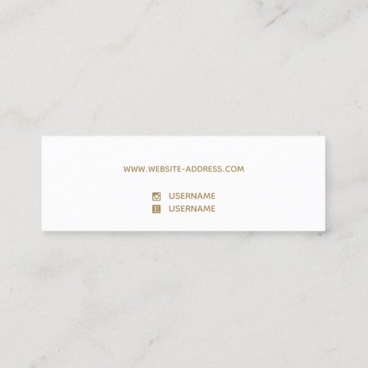 Schwarzes Gold-Stuhlvorratsanzeige Mini Visitenkarte (Rückseite)