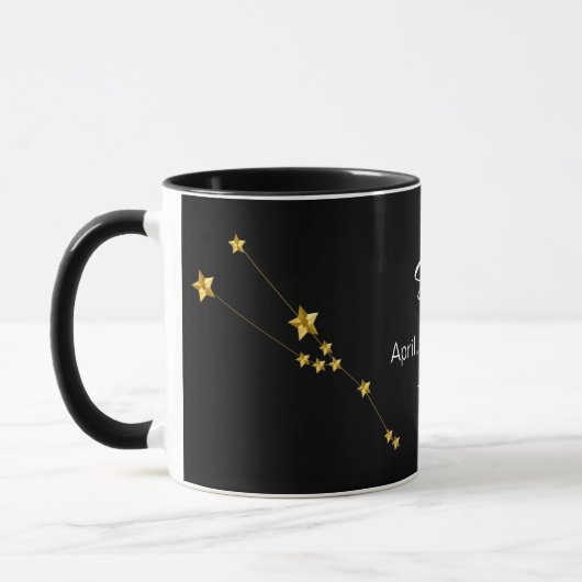 Schwarzes Gold Taurus Sternkonstellation Geburtsta Tasse (Links)