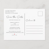 Schwarzes Gold Türkis Hochzeit Sichern Sie das Dat Ankündigungspostkarte (Rückseite)