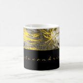 Schwarzes Gold und Grau Abstrakt | Name | Skript Kaffeetasse (Mittel)