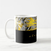 Schwarzes Gold und Grau Abstrakt | Name | Skript Kaffeetasse (Links)