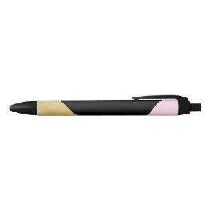 Schwarzes Gold- und Rosa-Farbblock Mod Glam Dreiec Kugelschreiber