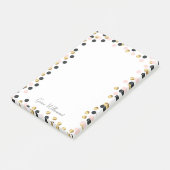 Schwarzes, Gold und rosa Tupfen Post-it Klebezettel (angewinkelt)