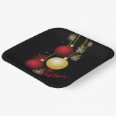 Schwarzes, Gold und Rotes Weihnachtsgebäck - Party Pappteller (Gewinkelt)