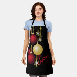 Schwarzes, Gold und Rotes Weihnachtsgebäck - Party Schürze