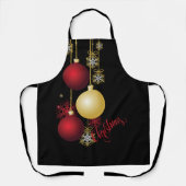 Schwarzes, Gold und Rotes Weihnachtsgebäck - Party Schürze (Vorderseite)