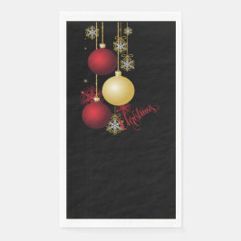 Schwarzes, Gold und Rotes Weihnachtsgebäck - Party Serviette