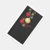 Schwarzes, Gold und Rotes Weihnachtsgebäck - Party Serviette (Ecke)