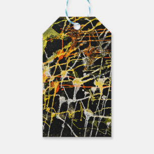 Schwarzes Gold- und Silber-Abstract-Splatter Geschenkanhänger