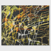 Schwarzes Gold- und Silber-Abstract-Splatter Geschenkpapier (Flach)