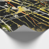 Schwarzes Gold- und Silber-Abstract-Splatter Geschenkpapier (Ecke)