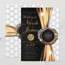 Schwarzes Gold und Weiß Elegante Luxus Hochzeit od