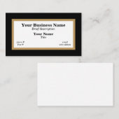 Schwarzes Gold und Weiß Minimalistisch Generic Visitenkarte (Vorne/Hinten)