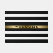 Schwarzes Gold und weiße Streifen Fußmatte (Vorderseite)