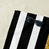 Schwarzes Gold und weiße Streifen Strandtuch (Beispiel)