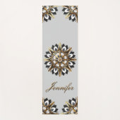 Schwarzes Gold und weißes geometrisches Design Yogamatte (Vorderseite)