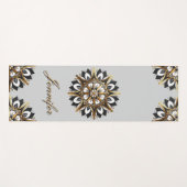 Schwarzes Gold und weißes geometrisches Design Yogamatte (Vorderseite (Horizontal))