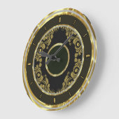 Schwarzes Gold und Wirbel-Elegante Wanduhr (Winkel)