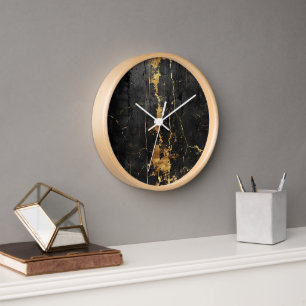 Schwarzes Gold Vintag große Uhr