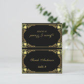 Schwarzes Gold Vintager Name Hochzeitsnahrung Plat (Stehend Vorderseite)