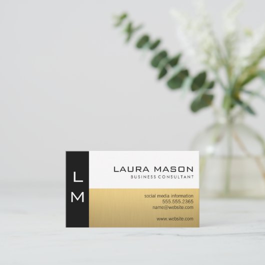 Schwarzes Gold Visitenkarte (Stehend Vorderseite)