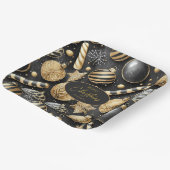 Schwarzes Gold Weihnachtsmuster#12 ID1009 Pappteller (Gewinkelt)