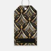 Schwarzes Gold Weihnachtsmuster#15 ID1009 Geschenkanhänger (Vorderseite)