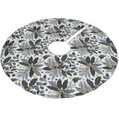 Schwarzes Gold Weihnachtsmuster#17 ID1009 Polyester Weihnachtsbaumdecke (Schrägansicht)