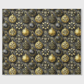 Schwarzes Gold Weihnachtsmuster#20 ID1009 Geschenkpapier (Flach)