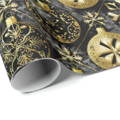 Schwarzes Gold Weihnachtsmuster#20 ID1009 Geschenkpapier (Rolleneckpunkt)
