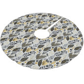 Schwarzes Gold Weihnachtsmuster#21 ID1009 Polyester Weihnachtsbaumdecke (Schrägansicht)