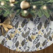 Schwarzes Gold Weihnachtsmuster#21 ID1009 Polyester Weihnachtsbaumdecke