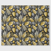 Schwarzes Gold Weihnachtsmuster#22 ID1009 Geschenkpapier (Flach)