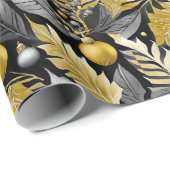 Schwarzes Gold Weihnachtsmuster#22 ID1009 Geschenkpapier (Rolleneckpunkt)